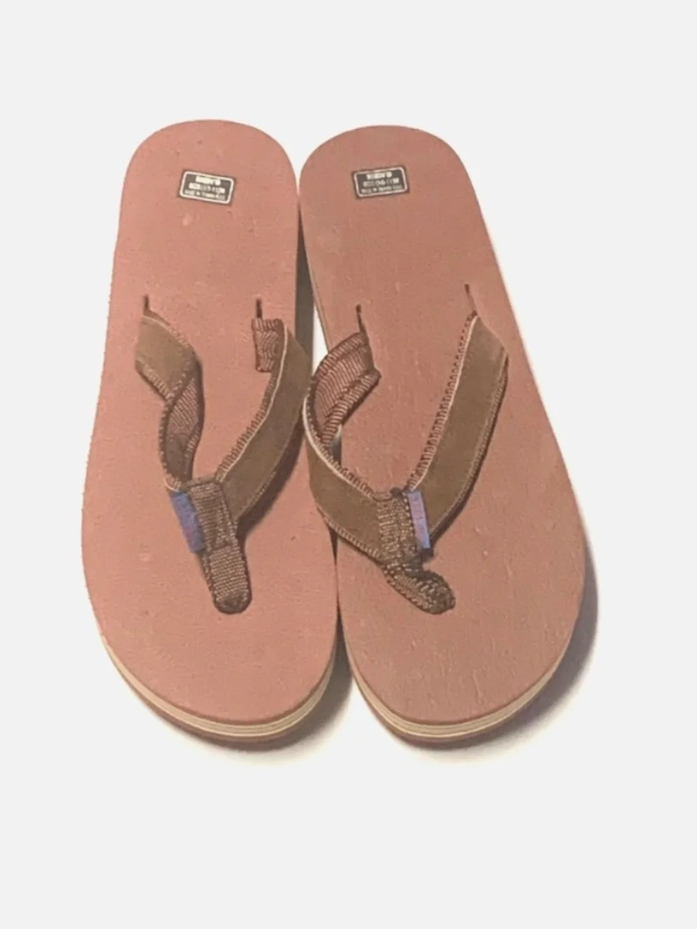 Laid Back Brown Mens Golf Cleats Thong Woven Straps Spikes Metal SZ 10-11M